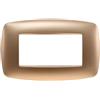 Ettroit placca compatibile Bticino Livinglight 4 moduli plastica slim colore oro - LN87411