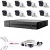 HIKVISION KIT VIDEOSORVEGLIANZA COMPLETO HIKVISION DVR 8 TELECAMERE 5MPX 2K HARD DISK 1TB 8 ALIMENTATORI