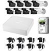 HIKVISION Kit Videosorveglianza Hikvision con DVR Turbo HD @1080p 8CH + 8 Bullet + HD 1Tb Mod. KIT-HIK881B