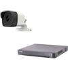 HIKVISION Kit videosorveglianza Hikvision Hiwatch Turbo HD 4 ch 1080P con telecamera bullet 4 in 1 da 5 Mpx CMOS