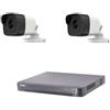 HIKVISION Kit videosorveglianza Hikvision Hiwatch Turbo HD 8 ch 1080P con 2 telecamera bullet 4 in 1 da 5 Mpx CMOS
