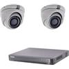 HIKVISION Kit videosorveglianza Hikvision Hiwatch Turbo HD 8 ch 1080P con 2 telecamere minidome 4 in 1 da 5 Mpx CMOS