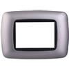 ETTROIT Placca compatibile Bticino Livinglight 3 moduli plastica bombata colore argento