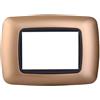 ETTROIT Placca compatibile Bticino Livinglight 3 moduli plastica bombata colore oro