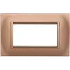 ETTROIT Placca compatibile Bticino Livinglight 4 moduli plastica quadrata colore oro