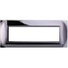 ETTROIT Placca compatibile Bticino Livinglight 7 moduli plastica quadrata colore cromato lucido