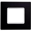 ETTROIT Placca compatibile Bticino Matix 2 moduli alluminio colore nero satinato