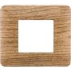 ETTROIT Placca compatibile Bticino Matix 2 moduli plastica colore legno scuro