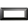 ETTROIT Placca compatibile Bticino Matix 6 moduli plastica colore acciaio scuro