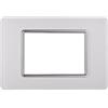 ETTROIT Placca compatibile Vimar Plana 3 moduli vetro colore bianco Ettroit EV84301