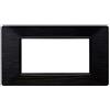 ETTROIT Placca compatibile Vimar Plana 4 moduli plastica colore nero satinato Ettroit EV85414