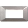 ETTROIT Placca compatibile Vimar Plana 4 moduli plastica colore titanio Ettroit EV83408