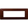 ETTROIT Placca compatibile Vimar Plana 7 moduli plastica colore radica Ettroit EV83703