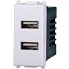 ETTROIT Presa Caricatore doppia USB Type-A compatibile Vimar Plana 5Vdc 2.1A colore bianco Ettroit EV2402