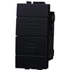 ETTROIT Pulsante doppio 1P+1P NO saliscendi compatibile Bticino Livinglight colore nero