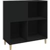 Tidyard Mobile Porta Dischi,Armadietto Porta CD,Supporto per Giradischi,Mobiletto Multiuso,Mobili Soggiorno,Libreria per Soggiorno,Armadio di Stoccaggio,Nero 84,5x38x89 cm in Legno Multistrato