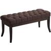 CLP Panca Design Chesterfield Ramses In Tessuto I Panchina Ingresso Capitonné, Telaio Legno Scuro I Panchina Fondo Letto 100 CM, Colore:marrone, Dimensione:100 cm