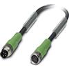 Phoenix Contact "Cavo di collegamento M8/M8 1xpin/1xpresa diritto 4/4 pin codifica A, 48V, 4A, numero di conduttori 4, lunghezza 3,0 metri Lato design 1 1xM8 pin diritto"