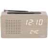 Tnb T'NB - Radiosveglia multifunzione in legno con LED, orologio digitale con indicazione dell'ora, 1 sveglia programmabile, illuminazione regolabile, trasmettitore radio FM -- finitura in legno