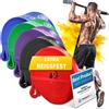 bemaxx Fitness BeMaxx Set da 5 fasce elastiche per fitness Fascia elastica di resistenza per trazioni Ausilio per trazioni