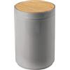 MetroDecor mDesign Cestino per rifiuti Cestino per carta straccia 5L Coperchio girevole Bambù Plastica Grigio