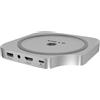 ICY BOX Mac mini M4 DockingStation con espansione memoria SSD M.2, SSD, scheda di memoria, M.2, 4 TB, USB 3.2 Gen 2 (3.1 Gen 2) Type-C, argento, alluminio