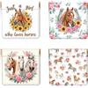 Peacoblue 4 piccoli portamonete in pelle da donna, motivo animali, impermeabile e resistente, mini portamonete, regalo ideale per adulti, Cavallo, 11cm x 12cm, Cavallo
