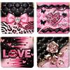 Peacoblue 4 piccoli portamonete da donna, in pelle, impermeabili e durevoli, con chiusura a scatto, mini portamonete, per adulti, adolescenti, ragazze, miglior regalo, Stampa leopardata rosa e nera