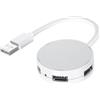 Obesntln Docking station per laptop - Hub portatile rotondo 4 in 1 con USB 2.0 e 480 Mbps, adattatore multiporta USB C portatile con indicatore luminoso, accessorio per casa, ufficio e viaggi