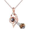Zopmopae Collana Personalizzata con Proiezione Fotografica a Cuore - I Love You in 100 Lingue per Mamma e Moglie - Per la Festa della Mamma