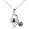 Zopmopae Collana Personalizzata con Proiezione Fotografica a Cuore - I Love You in 100 Lingue per Mamma e Moglie - Per la Festa della Mamma