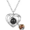 Zopmopae Collana Personalizzata con Proiezione Fotografica a Cuore - I Love You in 100 Lingue per Mamma e Moglie - Per la Festa della Mamma