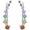 Yumilok Gioielli per cartilagine donna Clip per orecchio Orecchino Orecchini a perno Clip per orecchio Argento Sterling 925 con cristallo ear cuff per donne ragazze, 3.0x0.6 cm, Argento sterling