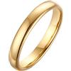 Grewod Anelli Fedine, Anello Donna Tungsteno 3MM Anello Semplice Impilabile Oro Gioielli Anelli Taglia 20
