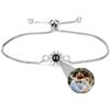 Nergaebe Braccialetti personalizzati con foto, braccialetti di proiezione personalizzati con foto per donna uomo, bracciale con immagine circolare per la festa della mamma