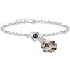 Zopmopae Braccialetto personalizzato con foto con foto all'interno per donna Braccialetto con proiezione di foto Braccialetti con immagine a cuore Regali fotografici commemorativi, Silver