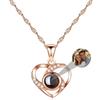 Zopmopae Collana Personalizzata con Proiezione Fotografica a Cuore - I Love You in 100 Lingue per Mamma e Moglie - Per la Festa della Mamma