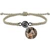 Nergaebe Bracciale personalizzato con foto per uomini donne Bracciale personalizzato con proiezione di foto Bracciali con foto a cerchio con immagine all'interno Bracciale intrecciato regolabile