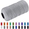 CAMAL Macrame Corda Polipropilene Filo Macrame 1.5mm Spago Colorato 200m Cordino per Borse Uncinetto Corde Colorate per Artigianato, Decorazioni per la Casa, Borsa a Tracolla (Grigio Chiaro)