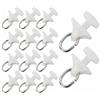 SENRISE Binario per tende con ganci, 11 mm, in plastica, colore bianco, per tende da soffitto, doccia, finestre, camper, 50 pezzi