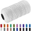 CAMAL Macrame Corda Polipropilene Filo Macrame 1.5mm Spago Colorato 200m Cordino per Borse Uncinetto Corde Colorate per Artigianato, Decorazioni per la Casa, Borsa a Tracolla (Bianco)