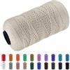CAMAL Macrame Corda Polipropilene Filo Macrame 1.5mm Spago Colorato 200m Cordino per Borse Uncinetto Corde Colorate per Artigianato, Decorazioni per la Casa, Borsa a Tracolla (Bianco Fumo)
