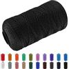 CAMAL Macrame Corda Polipropilene Filo Macrame 1.5mm Spago Colorato 200m Cordino per Borse Uncinetto Corde Colorate per Artigianato, Decorazioni per la Casa, Borsa a Tracolla (Nero)