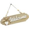 Frfik Cartello di benvenuto per porta d'ingresso, in legno, decorazione per la casa dolce per la casa, in legno, da appendere, cartello di benvenuto per la casa, amicizia, decorazione retrò, decorazioni