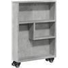 vidaXL Carrello Stretto Grigio Cemento 48x13x68 cm in Truciolato, Carrello portaoggetti Sottile, Carrello da Cucina su Ruote, Carrello portaoggetti su Ruote