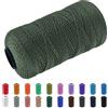 CAMAL Macrame Corda Polipropilene Filo Macrame 1.5mm Spago Colorato 200m Cordino per Borse Uncinetto Corde Colorate per Artigianato, Decorazioni per la Casa, Borsa a Tracolla (Verde Militare Scuro)