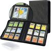 Tolesum Raccoglitore Toploader,Album 9 tasche con 216 scomparti per Carte da Collezionabili con 10 Toploader, Libro Porta Carte per Carte Toploader 3"x4", Magic, YuGi Oh, MTG
