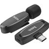HOCO MICROFONO BLUETOOTH L15 CANCELLAZIONE ATTIVA RUMORE CON RICEVUTORE USB-C BLACK PER SMARTPHONE E TABLET