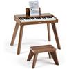 VEVOR Pianoforte per Bambini Giocattolo in Legno a 37 tasti, Mini Set di Strumenti Musicali Educativi con Suono Realistico, Doppia Alimentazione, Volume Regolabile per Bambini Piccoli, Noce