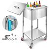 VEVOR Carrello Frigo con Ruote, 553 x 405 x 970 mm, Contenitore per Ghiaccio in Acciaio Inox su Ruote, Carrello Frigo da Esterno da 31 Litri con Ripiano, per Patio, Cortile, Bar per Feste